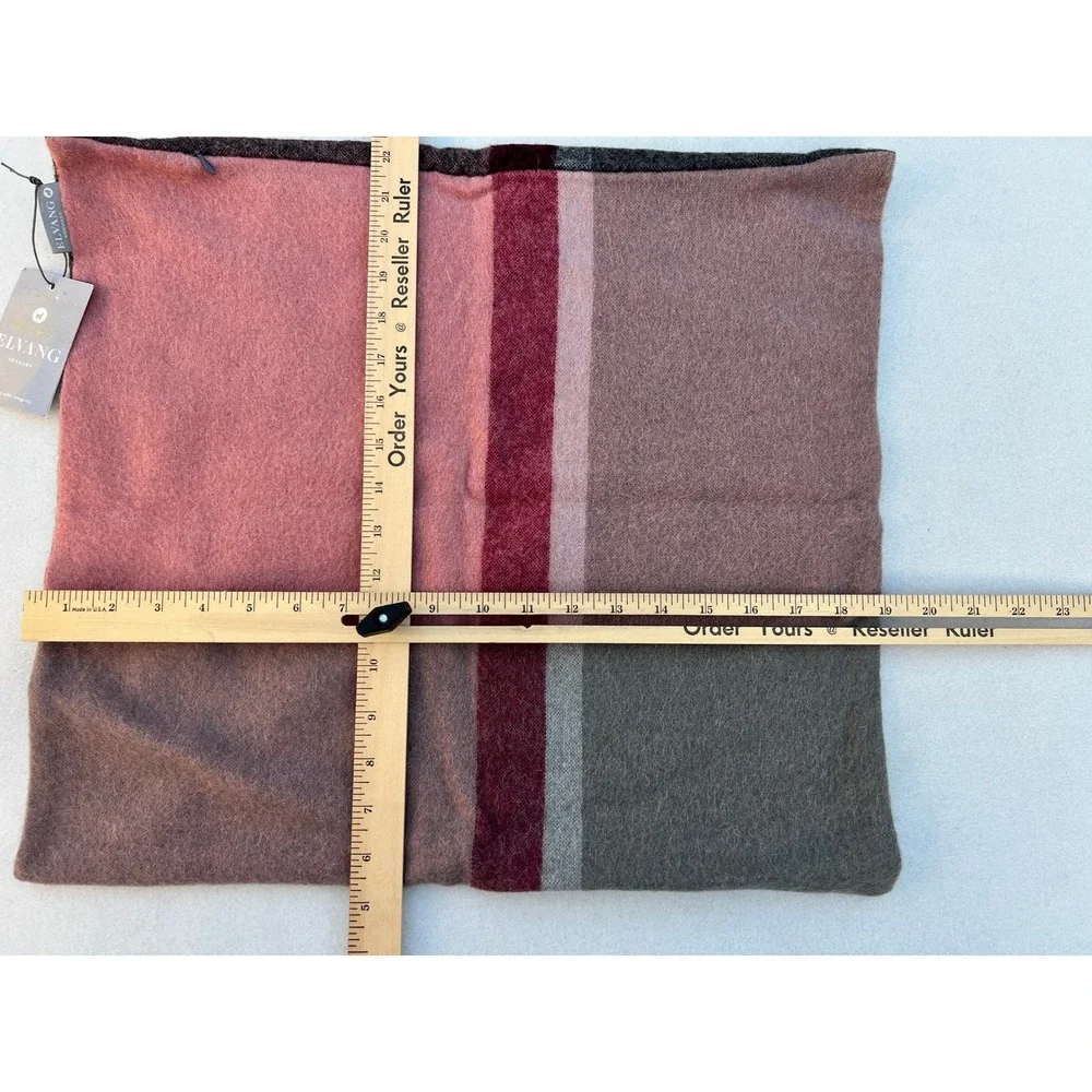ELVANG DENMARK‎ Plaid Alpaca Wool Sham Pillow Case Cover Berry Grey Pink